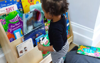 Book shelf and child led activities