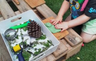 Children playing with playdough