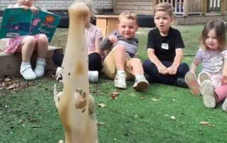 Children playing with coca cola