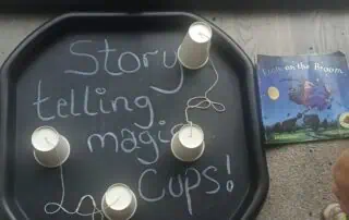 Cups on the floor